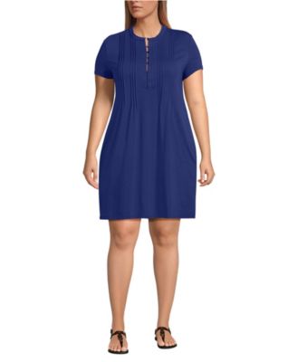 Plus Size Cotton Modal Pintuck Short Sleeve Dress