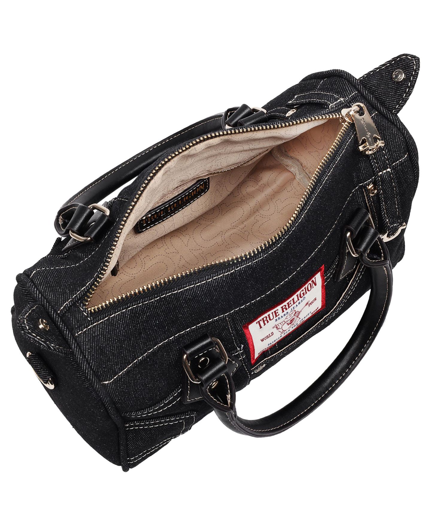 Женская сумка True Religion Denim Heritage Satchel with Top Handles & Crossbody Strap, цвет: Чёрный — фото 5