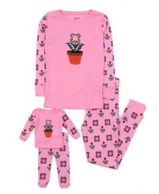 Toddler Girls 2T-5T Matching Doll Snug-Fit Cotton Long Sleeve Pajamas