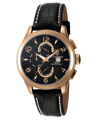 S.Coiffman Men's SC0111 Heritage Quartz Black Dial Watch