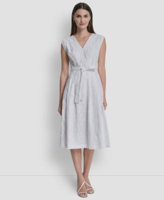 Petite Sleeveless V-Neck Midi Dress