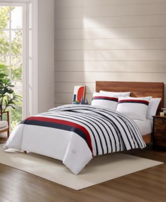 Tommy Classic Stripe Cotton Reversible 2-Pc. Duvet Cover Set, Twin