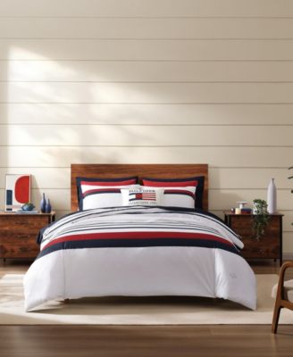 Tommy Classic Stripe Cotton Reversible 3-Pc. Duvet Cover Set, Full/Queen