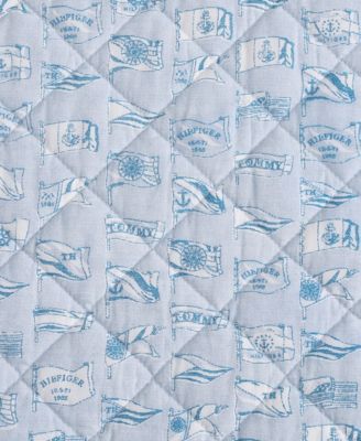 Boating Flags Cotton Reversible 3-Pc. Quilt Set, Full/Queen