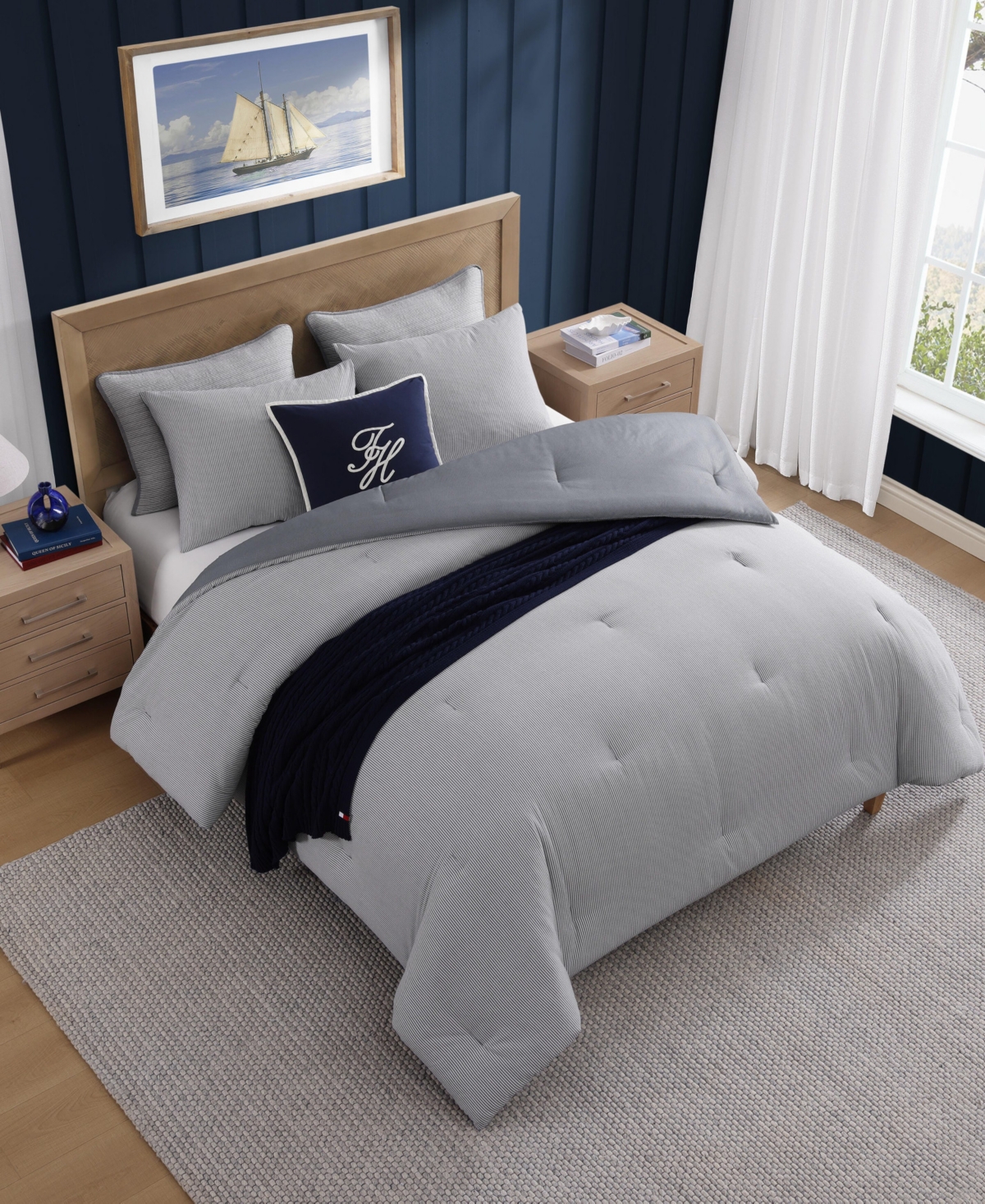 Tommy Hilfiger Tommy Sandbar Stripe Seersucker -Pc. Comforter Set