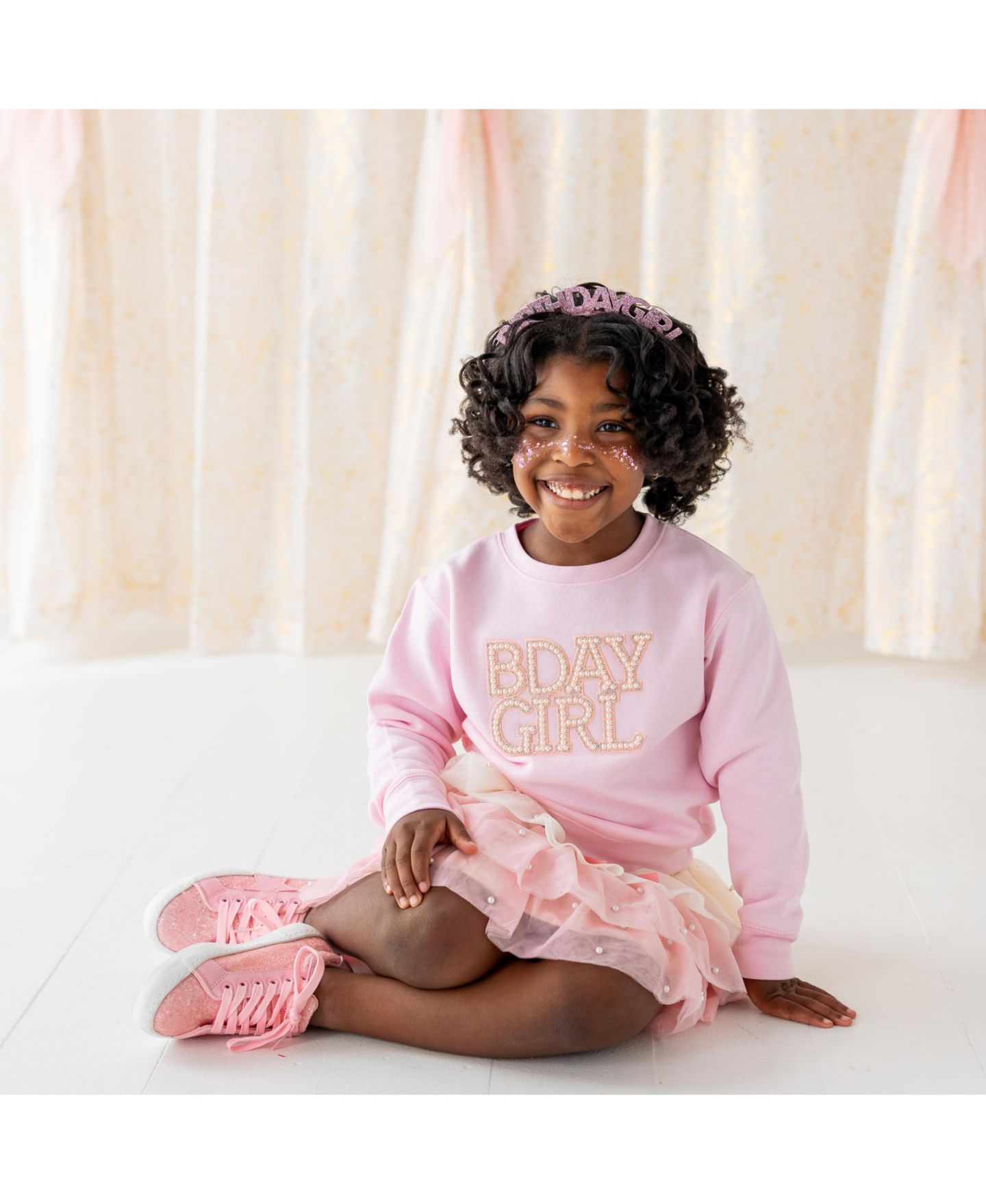 Толстовка Sweet Wink Pearl BDay Patch для девочек-малышей, цвет: Розовый — фото 2