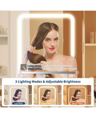 Lighted Makeup Vanity Desk with USB Ports