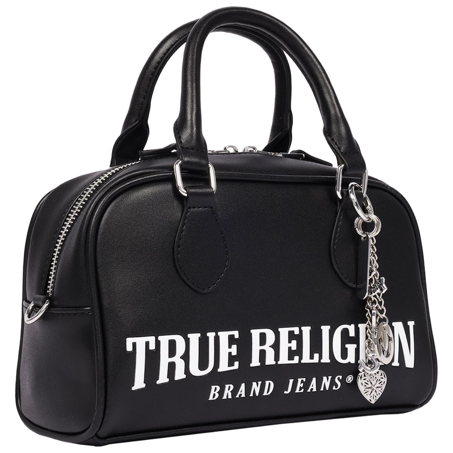 Женская сумка True Religion Bombe Logo Satchel with Charm, цвет: Чёрный — фото 2