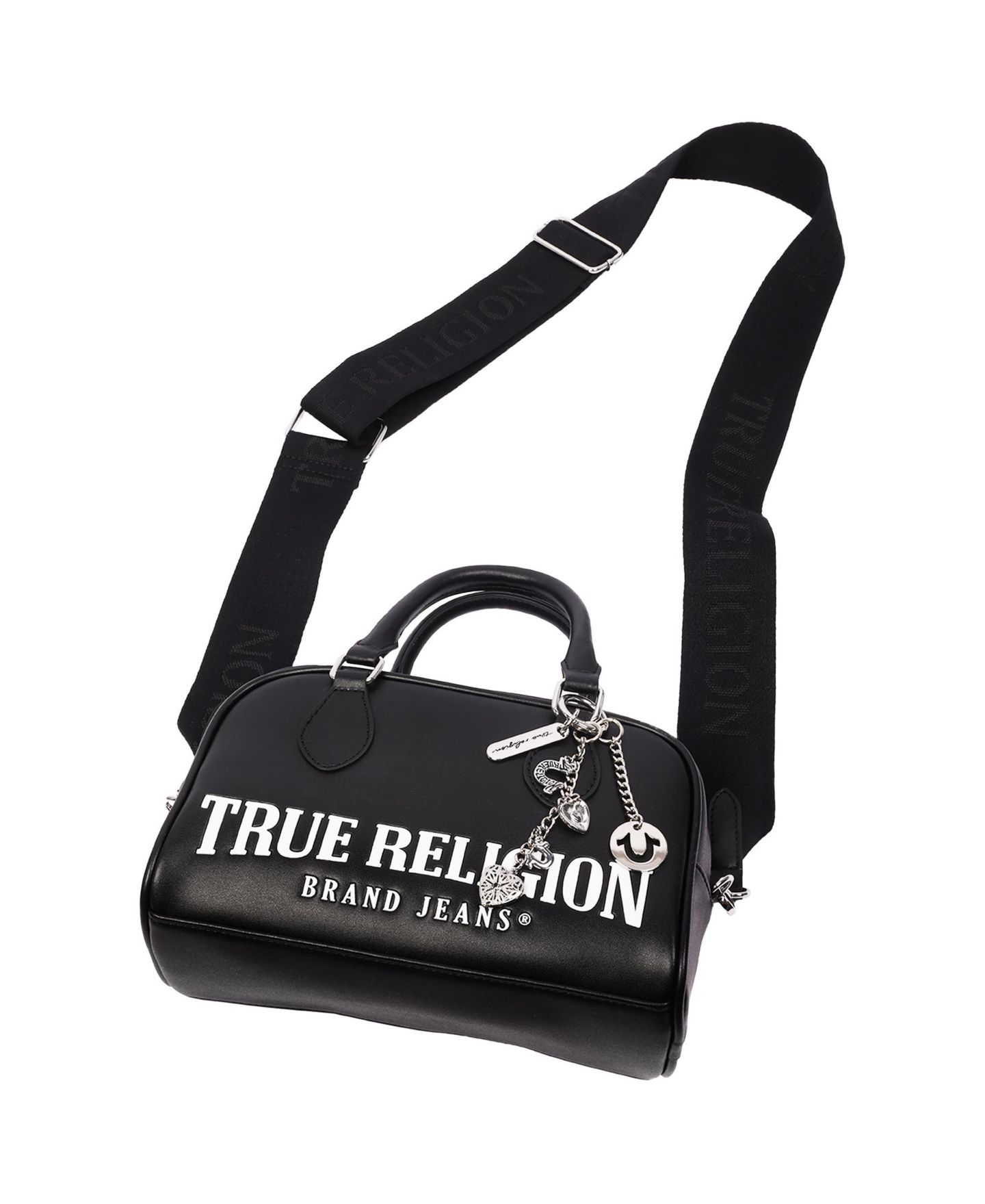 Женская сумка True Religion Bombe Logo Satchel with Charm, цвет: Чёрный — фото 4