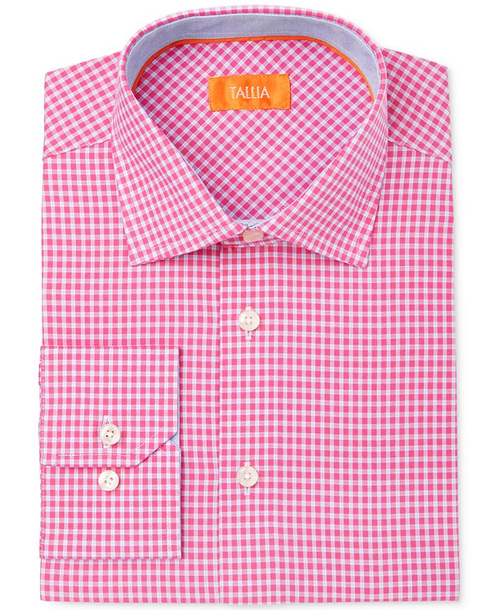 Tallia Men's Extra SlimFit Pink Check Dress Shirt Macy's