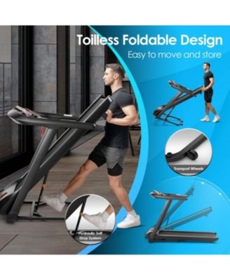 4.75HP Folding Treadmill with Preset Programs & Touch Screen-Black