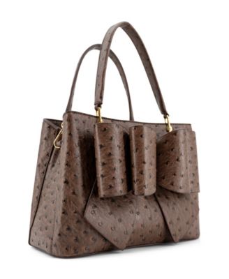 Remi Embossed Bow Medium Satchel Bag