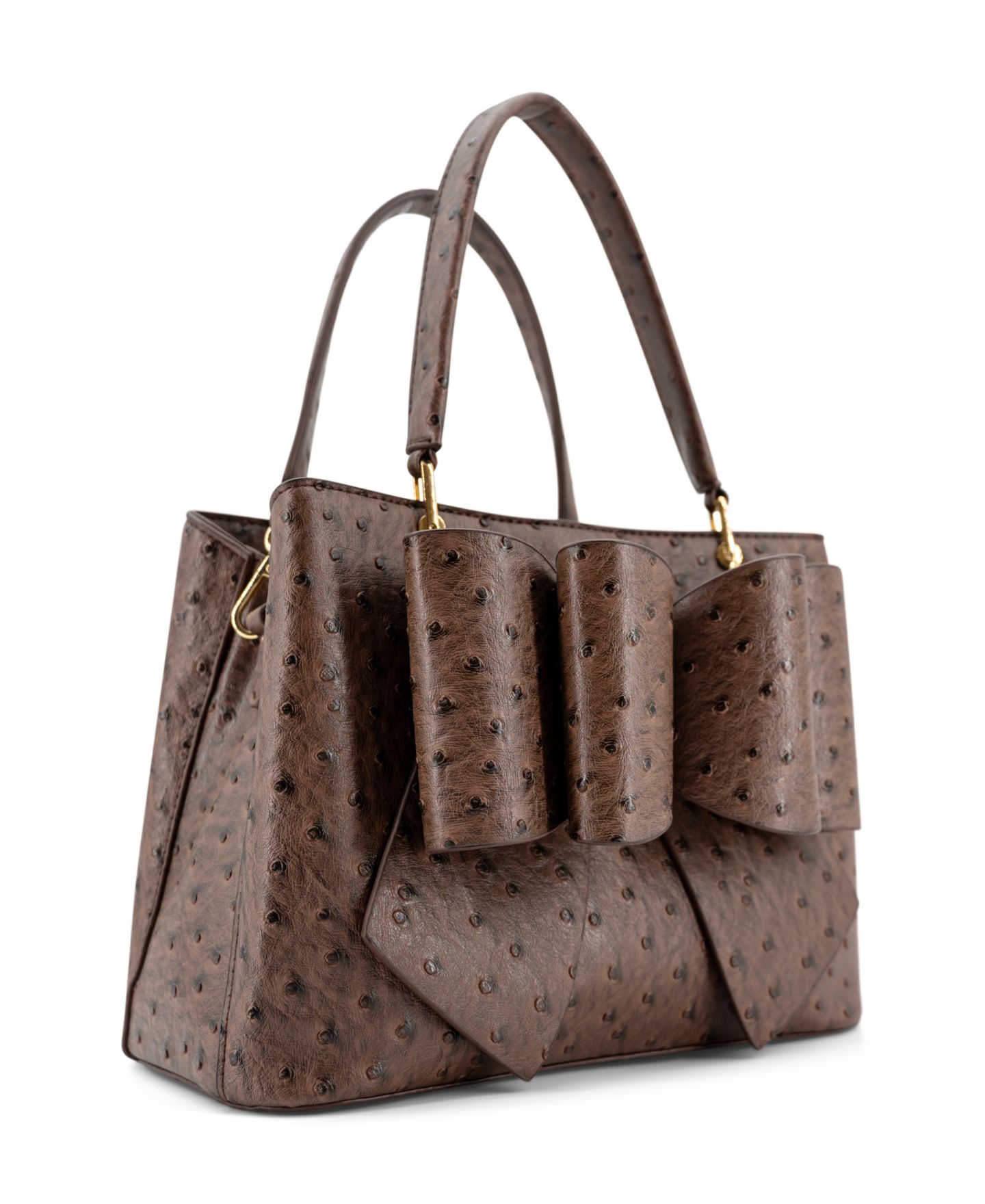 Женская сумка LIKE DREAMS Remi Embossed Bow Medium Satchel Handbag, цвет: Коричневый — фото 3