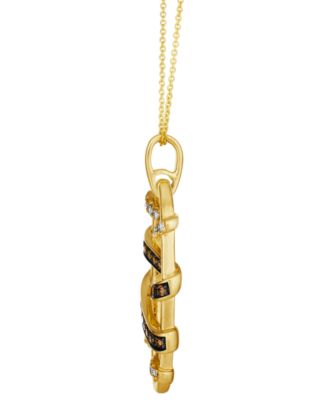 Nude & Chocolate Diamond Pendant Necklace (63/100 ct. t.w.) in 14k Honey Gold