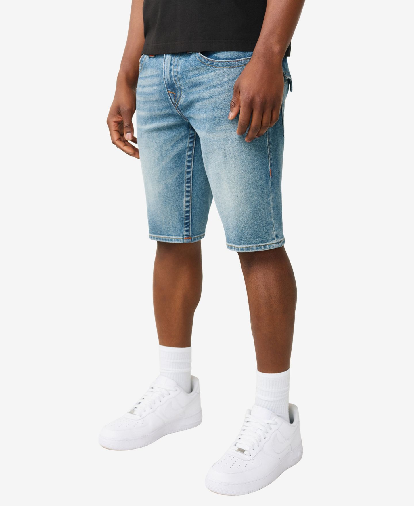 Мужские шорты True Religion Straight-Fit Ricky Single Needle Flap, цвет: Средняя варка — фото 2