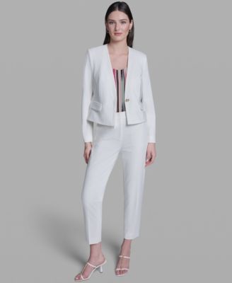 Women's Single-Button-Front Jacket and Pleated High-Rise Pants