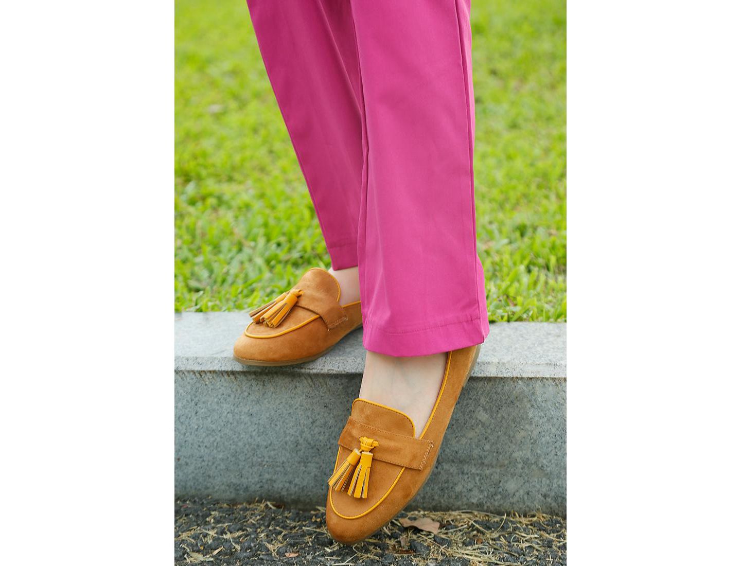 Женские туфли Rag & Co Folklore Micro Suede Tassel s, цвет: Бежевый / Хаки — фото 8