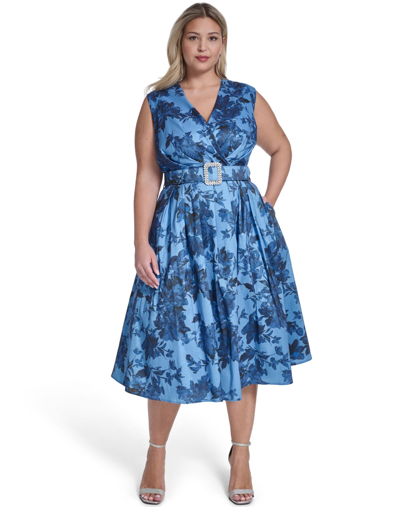 Женское платье Jessica Howard Sleeveless Printed Midi, цвет: Lake — фото 2