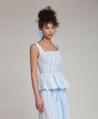 Women's Smocked Detail Peplum Top