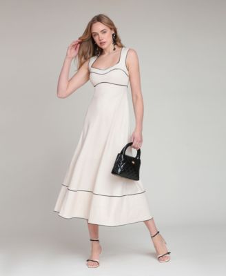 Women's Sweetheart Neck Midi Dress