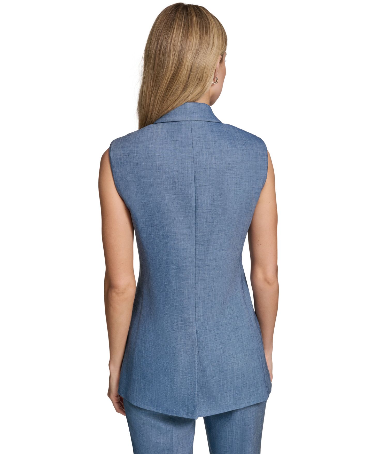 Женский жилет Calvin Klein Notch Collar Button-Front Vest, цвет: Индиго — фото 2