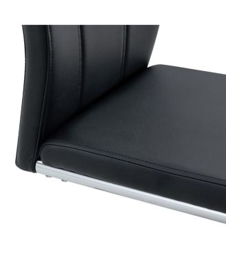 4-Piece Black PU Leather Dining Chair Set