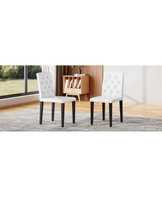 PU Dining Chair with Ergonomic Buckle Backrest