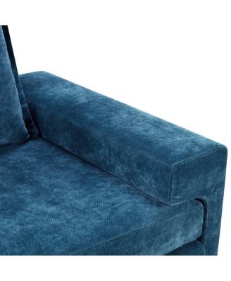 Chenille Upholstered Armchair with Wide Armrests