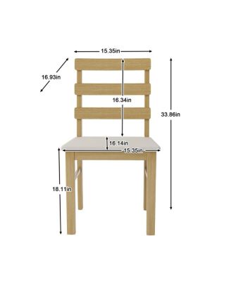Scandinavian Style Dining Chairs with Upholstered Seat