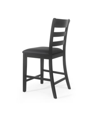 Farmhouse Upholstered Wood Counter Stools