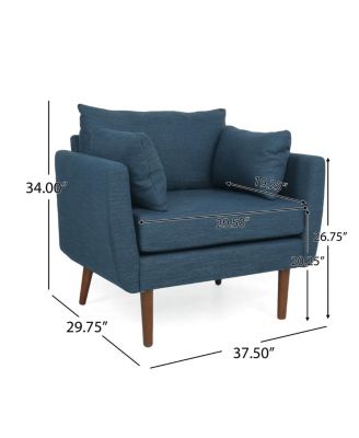 Fabric Club Chair with Birch Wood Legs