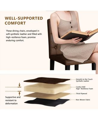 4-Pack Suede Dining Chairs with Button