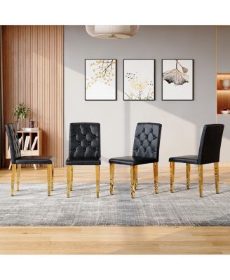 Streamdale Elegant PU Dining Chair with Ergonomic Buckle Backrest