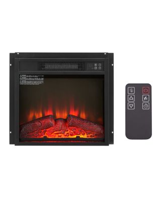 Electric Fireplace Insert 1400W 120V ,Equipped with remote control, ultra thin heater with log set & realistic flame