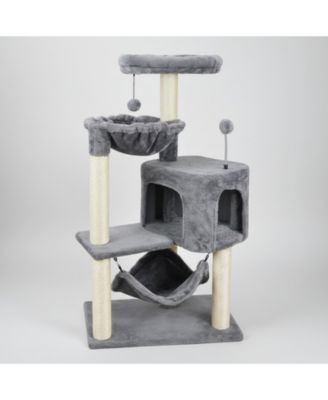 Cat Tree With Condo Big Hammock Hanging Ball Scratch Posts Removable Washable