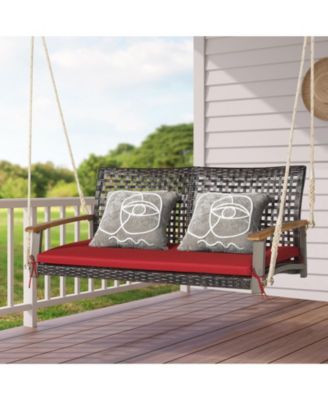 2-Person Rattan Hanging Porch Swing Chair
