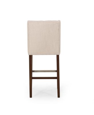 Streamdale Modern Minimalist Metal Bar Stool, Beige, 30" Height, Fabric Seat