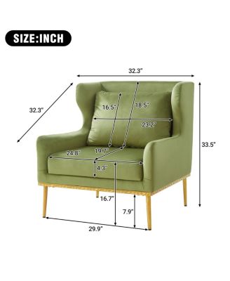 Modern Velvet Accent Armchair