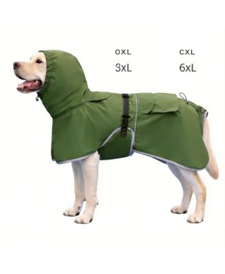 Adjustable Waterproof Dog Raincoat with Reflective Edges for Medium Large Dogs