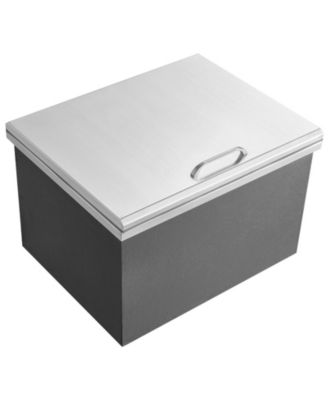 20 x 16 x 13 Inch Drop-In Stainless Steel Ice Chest, 40 Qt with Hinged Lid