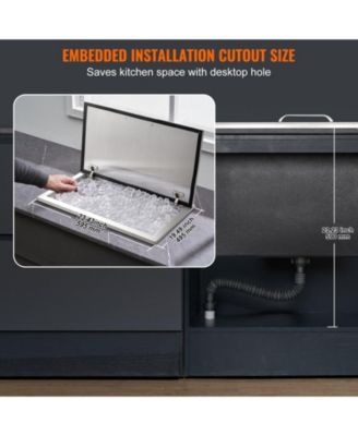 24 x 20 x 15 Inch Drop-In Stainless Steel Ice Chest, 40 Qt with Hinged Lid