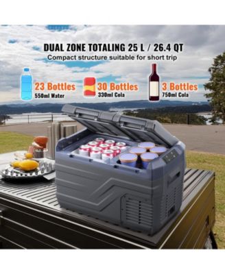 25 L 12 Volt Dual Zone Car Refrigerator with -4°F to 68°F Range