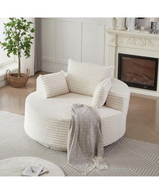 Streamdale 55" Corduroy Foam Swivel Chair, Modern Sleeper, 360 Degree Swivel for Living Room/Bedroom