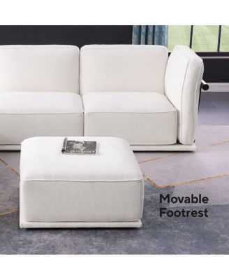 Fashionable modular chenille sofa with iron and wood frame