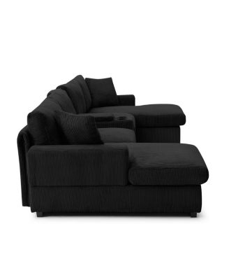 U Shaped Cloud Couch Sectional Sofa, 126" Oversized Comfy Cloud Sofa with Console