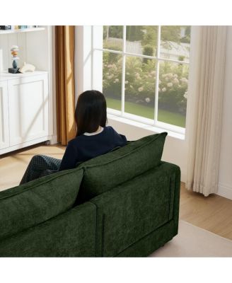  Modular Sectional Sofa, 102" L-Shaped Couch Set, 3-Seater Cloud Couch w/ Ottoman