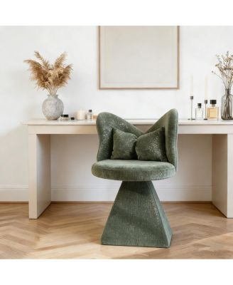 Vanity Chair with Butterfly Back Swivel Accent Dining Makeup Stool