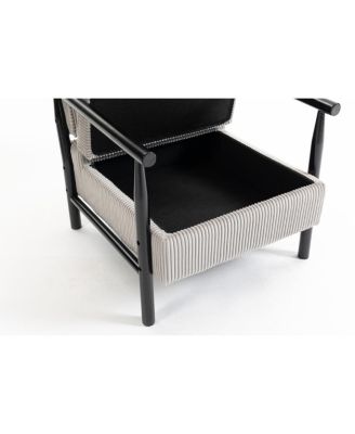 Storage Chair, Mid Century Modern Accent Chair with Wood Frame