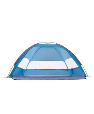 4-Person Beach Tent Sun Shelter with UPF 50+ Protection and Sand Pockets