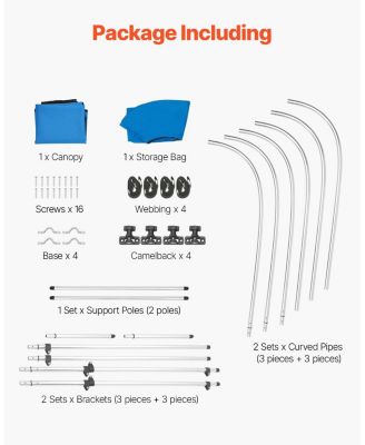 3 Bow Boat Bimini Top 6 Ft with Aluminum Frame